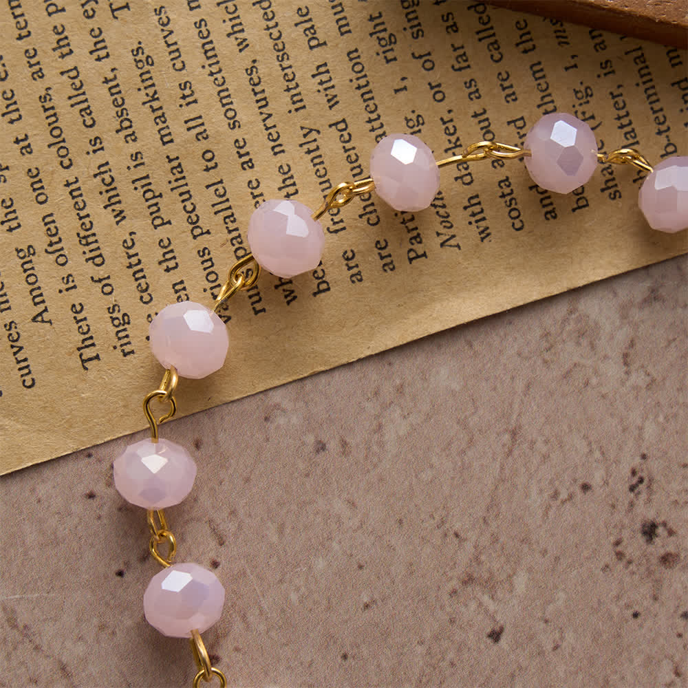 Christianartworkshop Soft Pink Crystal Devotional Bracelet with Our Lady Medal & Cross - image 5