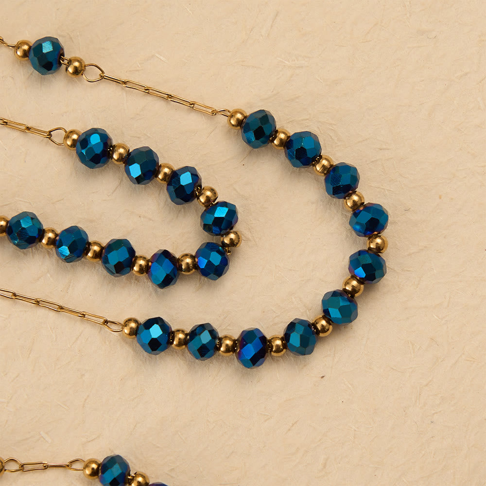 Christianartworkshop Faceted Crystal & Imitation Pearl Bead Minimal Our Lady Rosary with Flat Cross Pendant - image 1