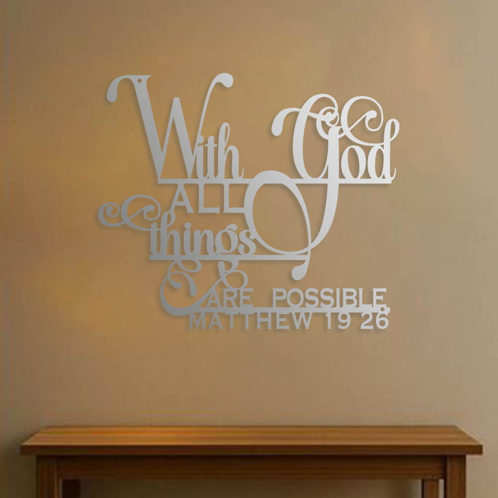 Christianartworkshop Matthew 19:26 With God Metal Wall Decor: Bold Faith for Your Walls - image 10