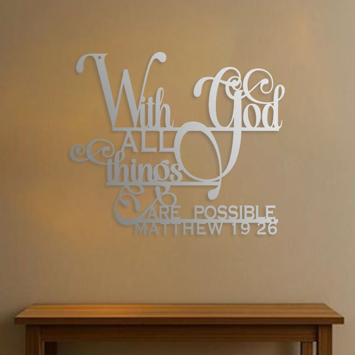 Christianartworkshop Matthew 19:26 With God Metal Wall Decor: Bold Faith for Your Walls - image 10