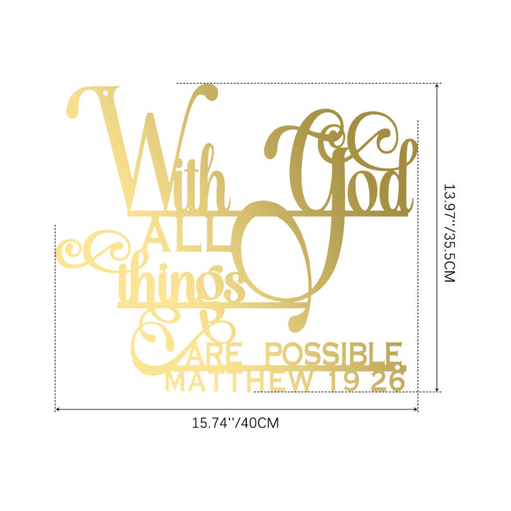 Christianartworkshop Matthew 19:26 With God Metal Wall Decor: Bold Faith for Your Walls - image 22