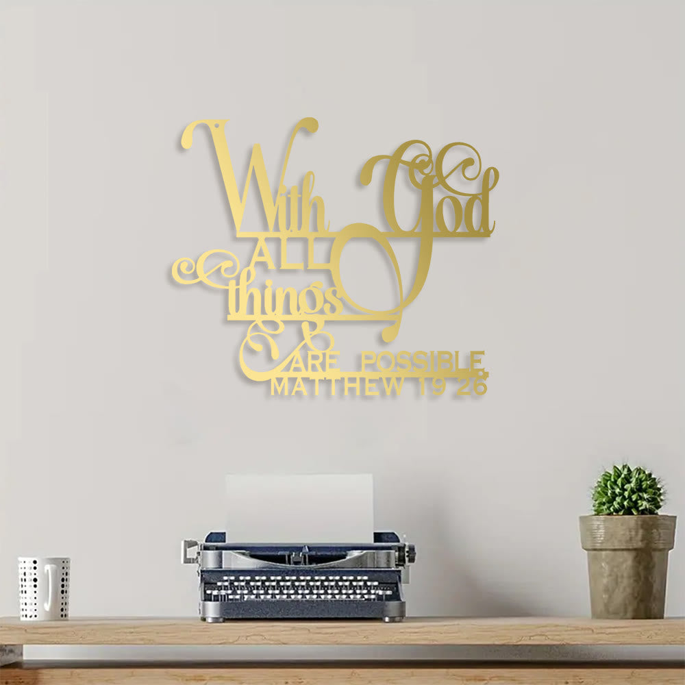 Christianartworkshop Matthew 19:26 With God Metal Wall Decor: Bold Faith for Your Walls - image 19