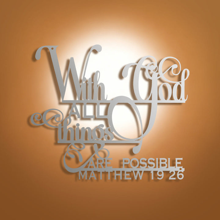 Christianartworkshop Matthew 19:26 With God Metal Wall Decor: Bold Faith for Your Walls - image 9