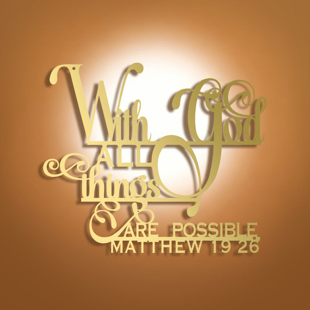 Christianartworkshop Matthew 19:26 With God Metal Wall Decor: Bold Faith for Your Walls - image 17