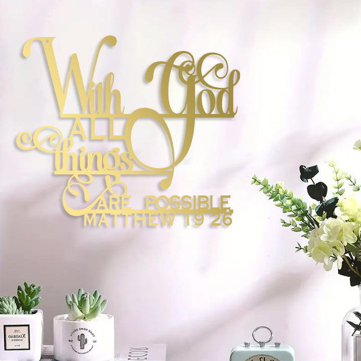 Christianartworkshop Matthew 19:26 With God Metal Wall Decor: Bold Faith for Your Walls - image 20