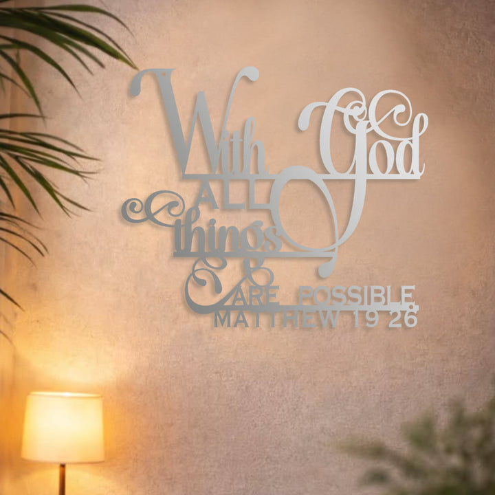 Christianartworkshop Matthew 19:26 With God Metal Wall Decor: Bold Faith for Your Walls - image 11