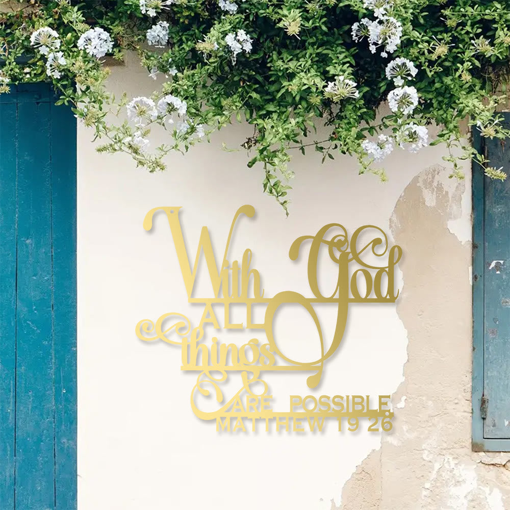 Christianartworkshop Matthew 19:26 With God Metal Wall Decor: Bold Faith for Your Walls - image 18