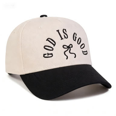 Christianartworkshop Curved Brim God Is Good Letter Bow Embroidered Unisex Baseball Cap - image 5