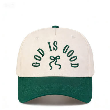 Christianartworkshop Curved Brim God Is Good Letter Bow Embroidered Unisex Baseball Cap - image 11