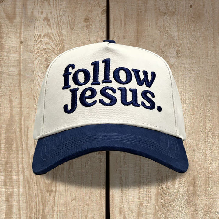 Christianartworkshop Two-tone Curved Brim Follow Jesus Faith Embroidery Unisex Baseball Cap - image 10