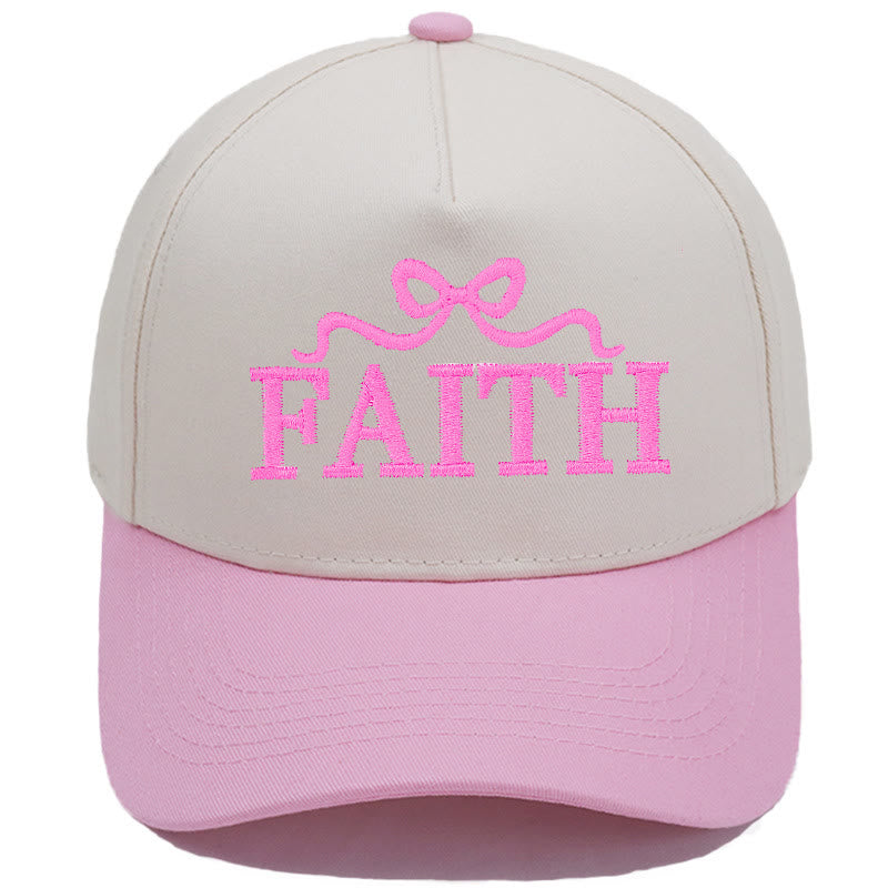 Christianartworkshop FAITH Bow Embroidery Camo Brim Adjustable Baseball Cap - Pink - image 7