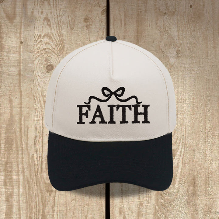 Christianartworkshop FAITH Bow Embroidery Camo Brim Adjustable Baseball Cap - image 3