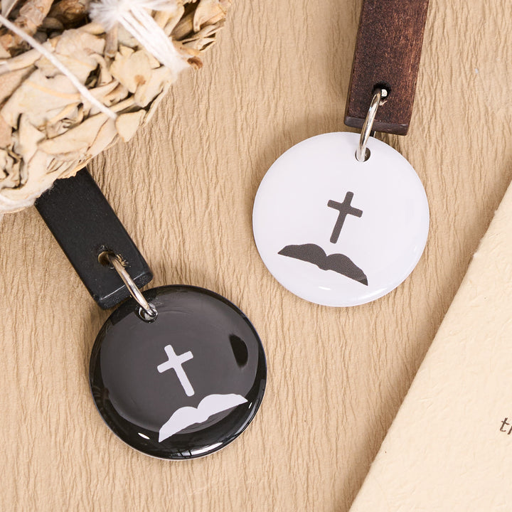 Christianartworkshop Classic Carved Solid Wood Cross NFC Matthew 28:20 Verse Smart Car Pendant - image 6