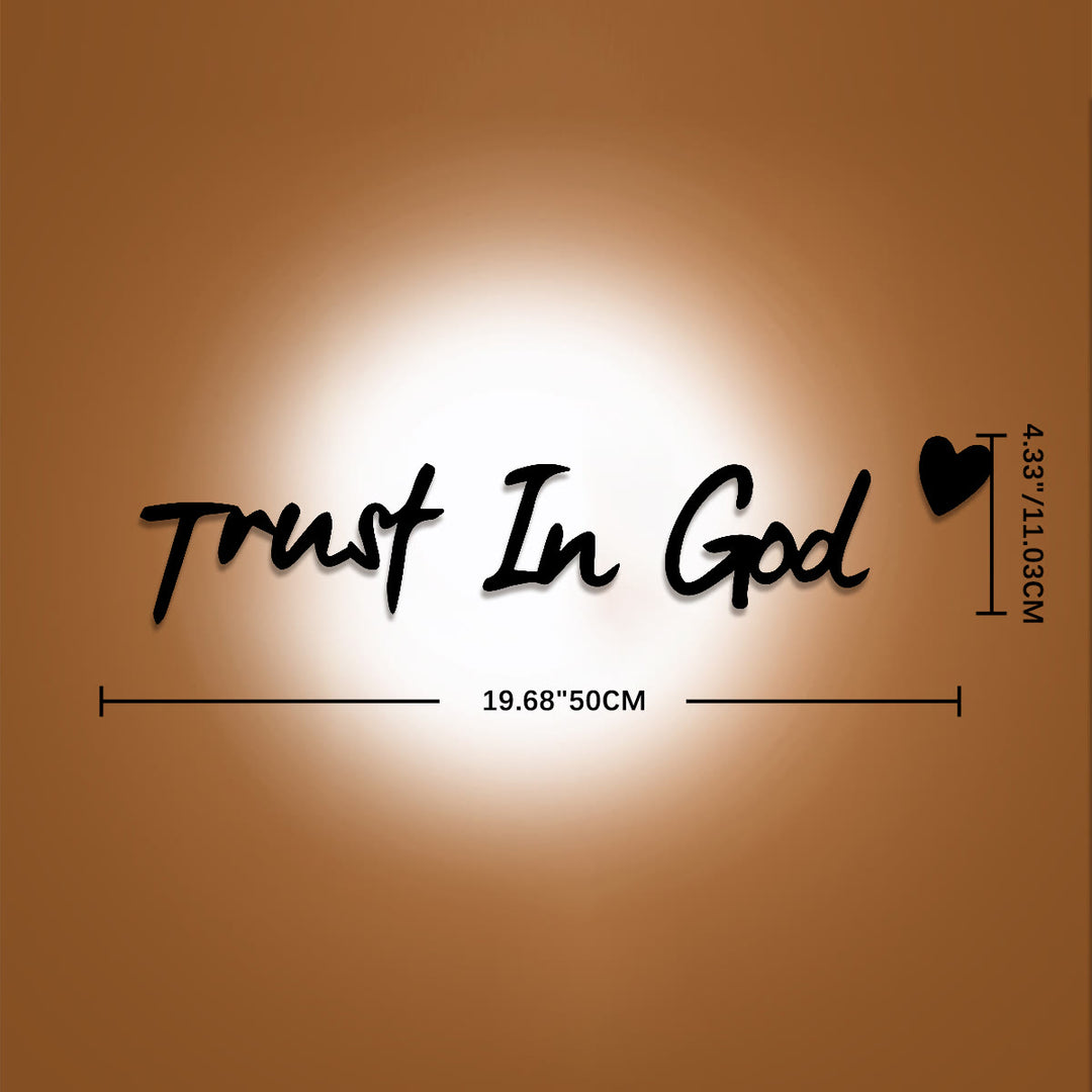 Christianartworkshop Cursive Trust In God Heart Accent Metal Wall Decor: Emblem of Steadfast Assuranc - 4.33"*19.68"*0.06''/11.03*50cm*0.15cm - image 8