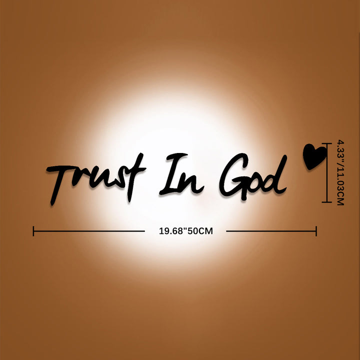 Christianartworkshop Cursive Trust In God Heart Accent Metal Wall Decor: Emblem of Steadfast Assuranc - 4.33"*19.68"*0.06''/11.03*50cm*0.15cm - image 8