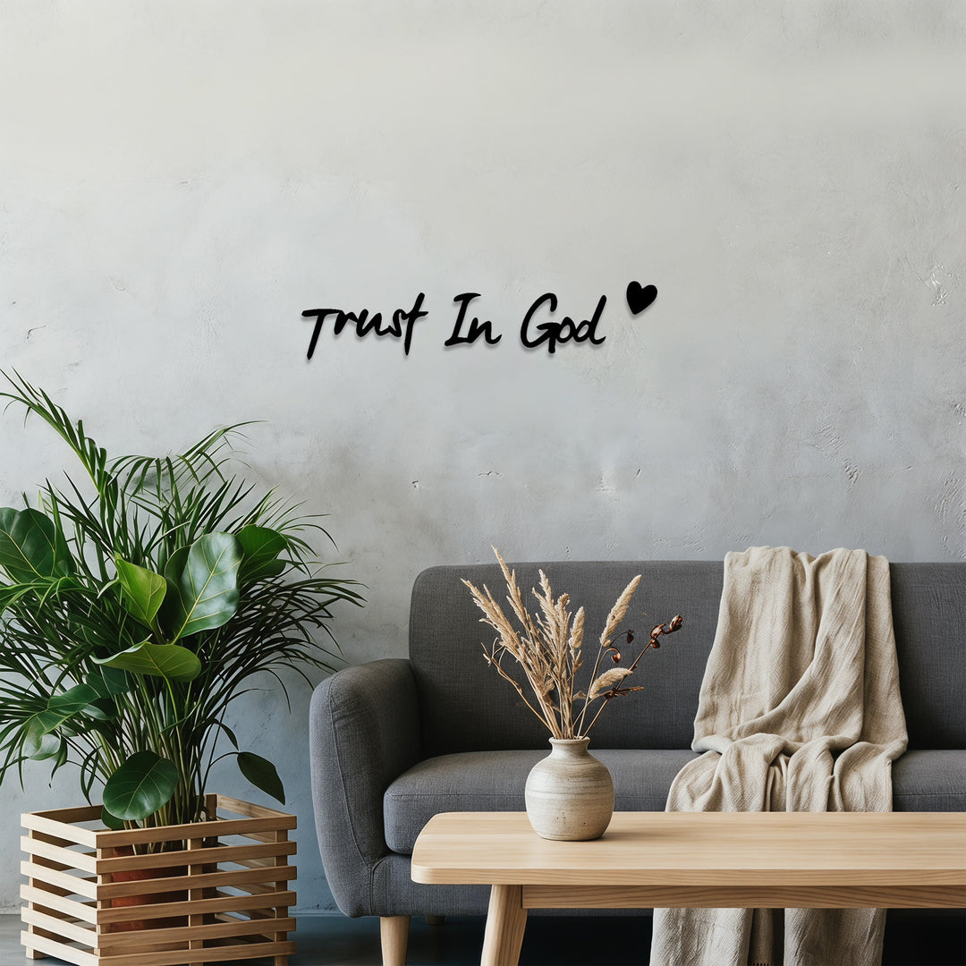 Christianartworkshop Cursive Trust In God Heart Accent Metal Wall Decor: Emblem of Steadfast Assuranc - image 5