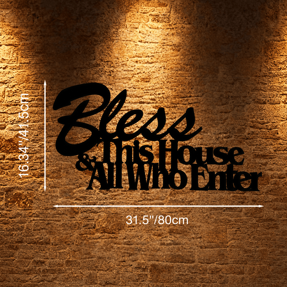Christianartworkshop Bless This House Decor: Tender Faith Gift for Loved Ones - Black - 31.5''*16.34''*0.059"/80*41.5*0.15cm - image 11