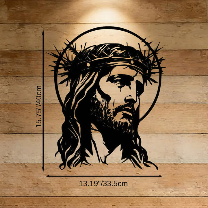 Christianartworkshop Sacred Jesus with Crown of Thorns Metal Wall Decor - 13.19"*15.75*0.04''/33.5cm*40cm*0.1cm - image 9
