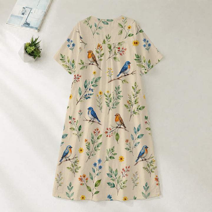Christianartworkshop Summer Oversized Floral Print Cross Graphic V-Neck Short Sleeve Midi Dress - image 37