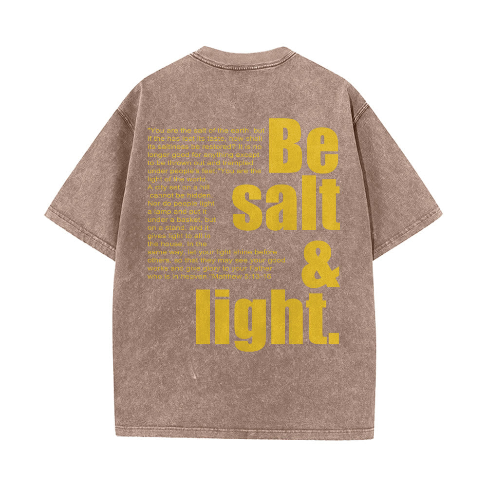Christianartworkshop Contrast Large Small Font Salt And Light Bible Verse Back Graphic Washed Unisex T-Shirt - image 23