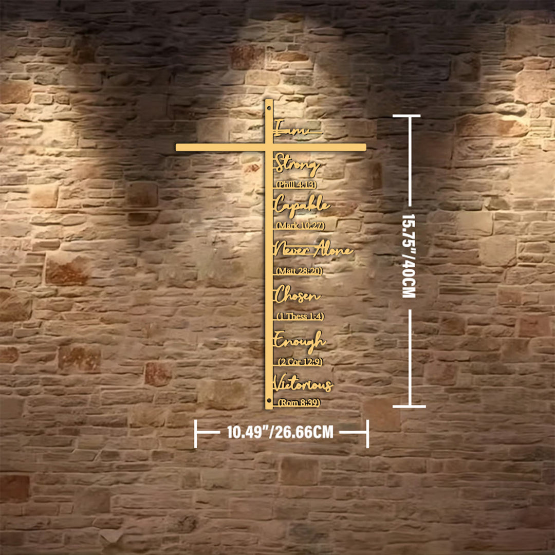 Christianartworkshop Biblical Verse Cross Metal Wall Decor: Daily Faith Reminder - Golden - 10.49''*15.75''*0.04''/26.66cm*40cm*0.1cm - image 12