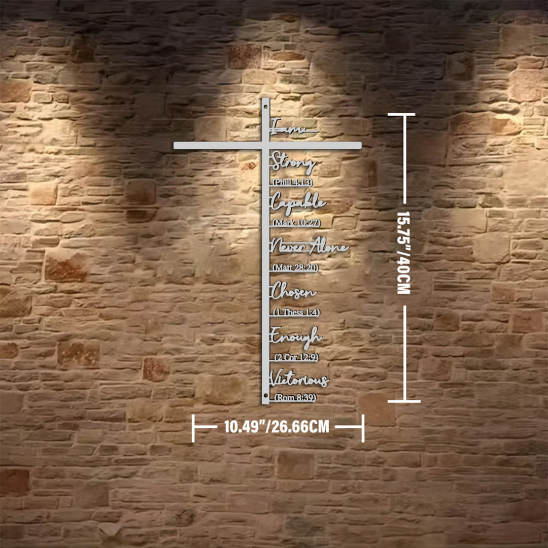 Christianartworkshop Biblical Verse Cross Metal Wall Decor: Daily Faith Reminder - Silver - 10.49''*15.75''*0.04''/26.66cm*40cm*0.1cm - image 18