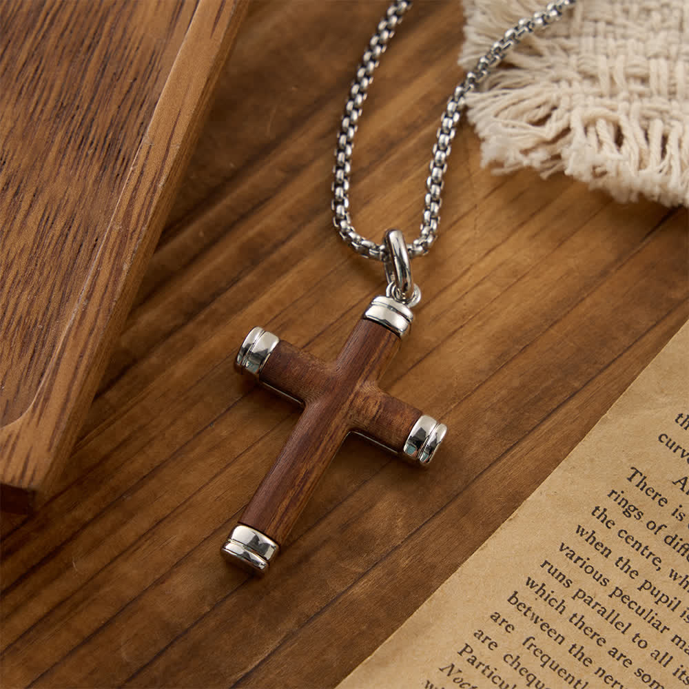 FREE Today: Minimalist Wood Cross Necklace with Sleek Metal Ends: An Emblem of Strength and Devotion - image 14