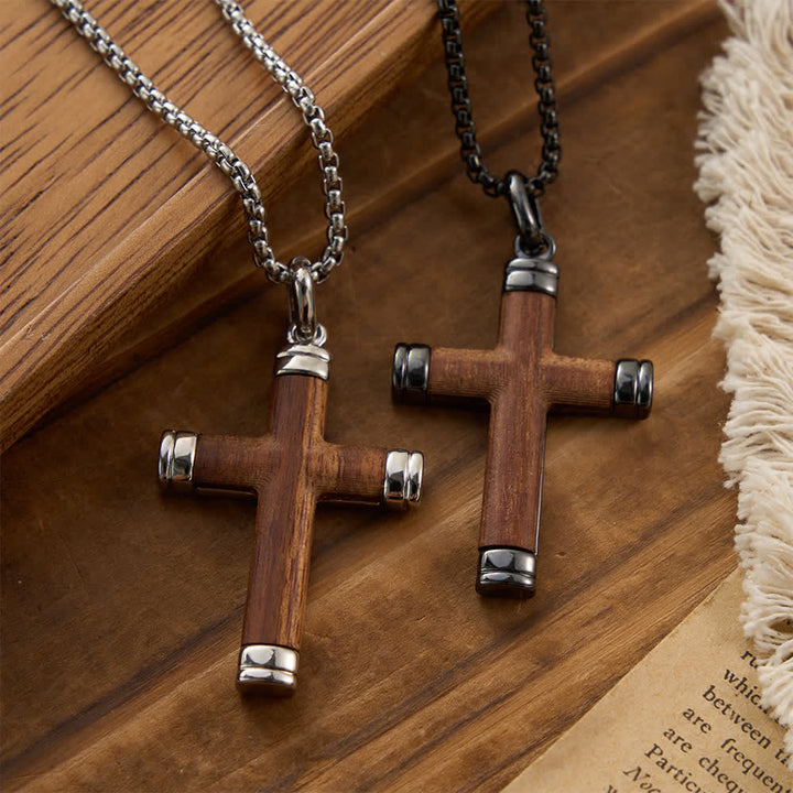 FREE Today: Minimalist Wood Cross Necklace with Sleek Metal Ends: An Emblem of Strength and Devotion - image 7