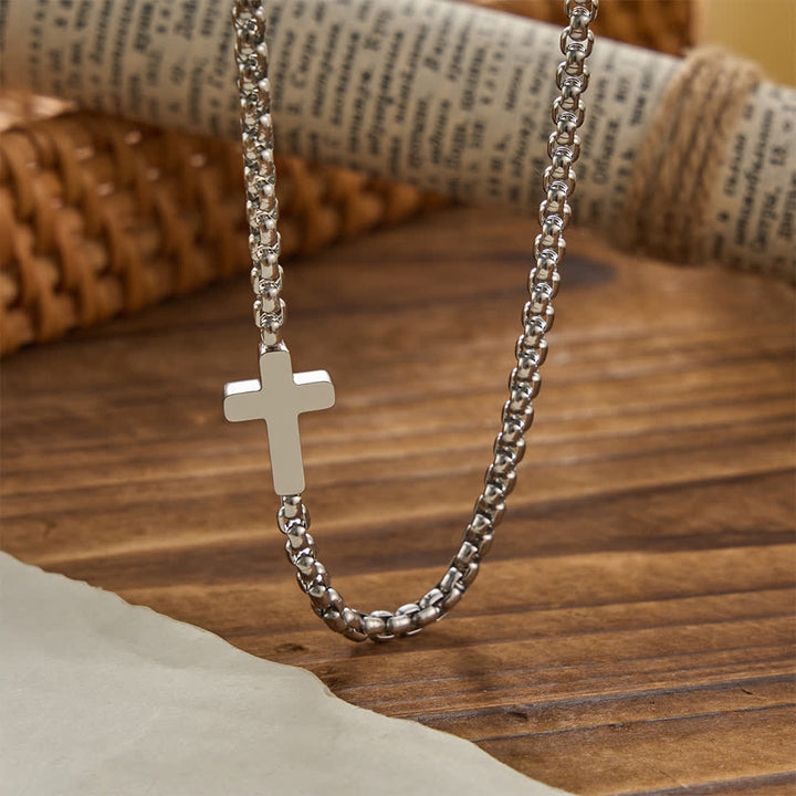 FREE Today: Sleek Stainless Steel Cross Necklace with Sideways Pendant: A Reminder of Divine Grace - image 12