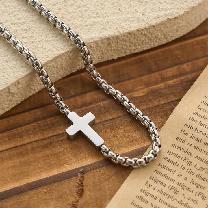 FREE Today: Sleek Stainless Steel Cross Necklace with Sideways Pendant: A Reminder of Divine Grace - image 13
