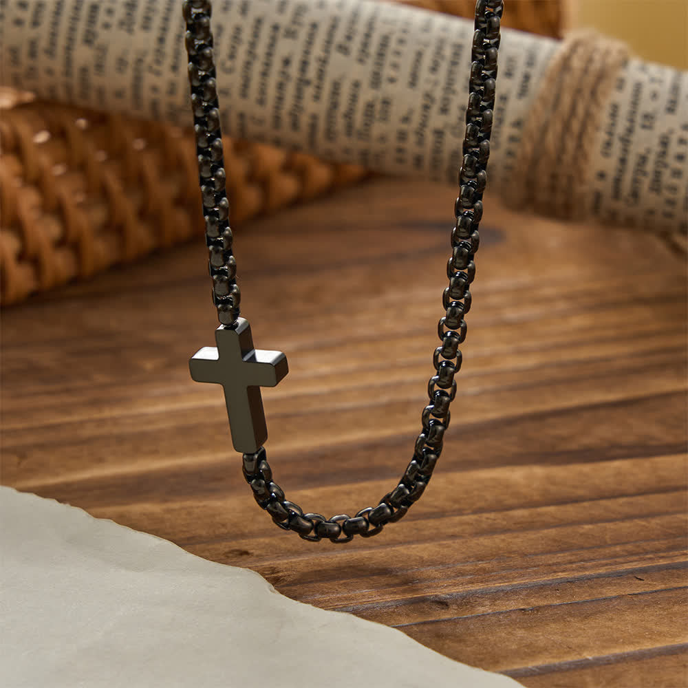Christianartworkshop Sleek Stainless Steel Cross Necklace with Sideways Pendant: A Reminder of Divine Grace - image 15