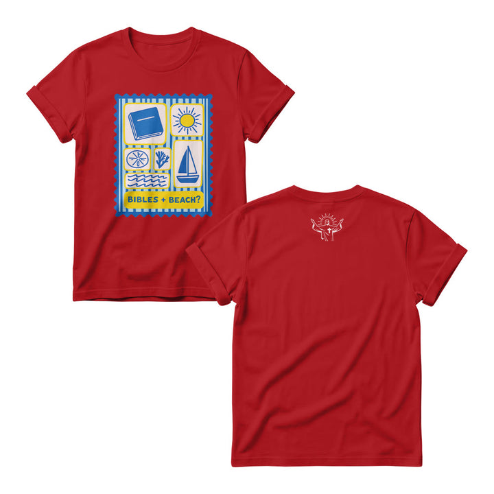 Christianartworkshop Pastel Stamp Grid Bible Sun Palm Sailboat Wave Doodle Women’s Crewnecks - Red - 4XL - image 8