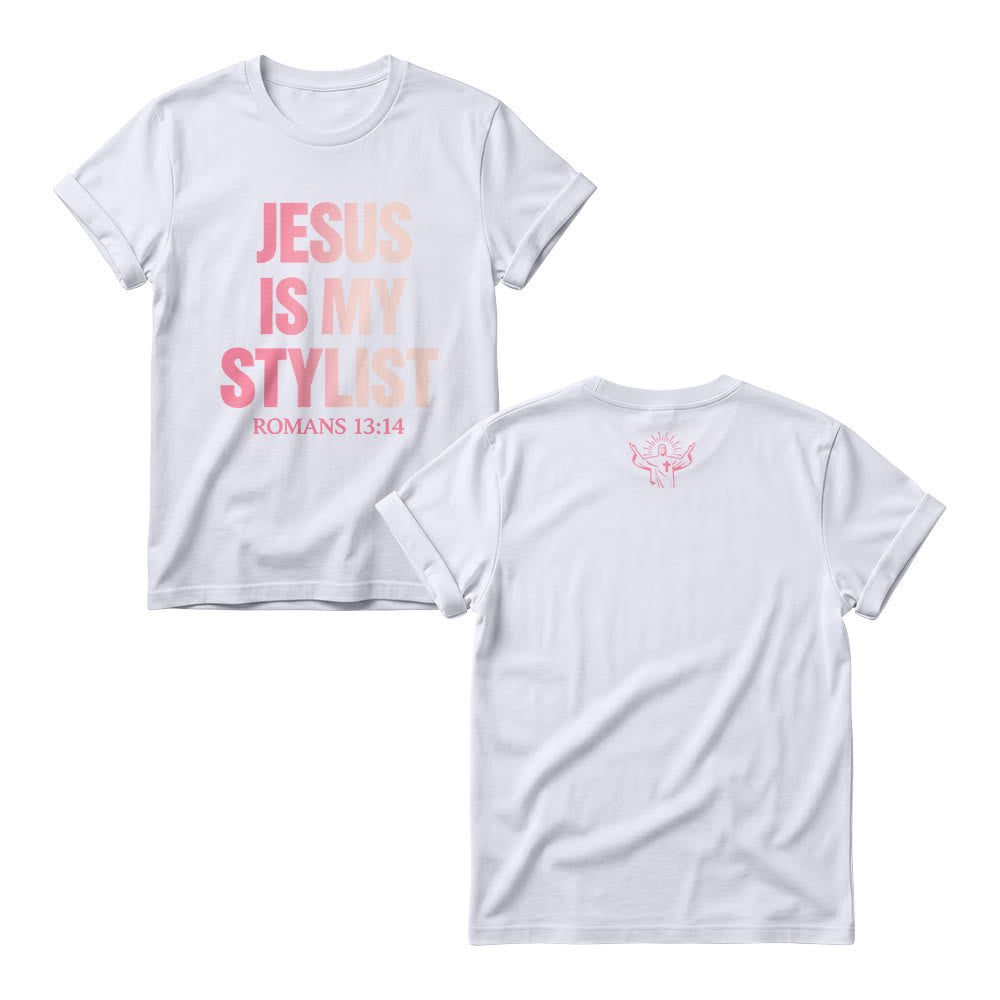 Christianartworkshop Humorous Fashion Christian Verse Gradient Text Front Graphic Women’s Crewnecks - White - 4XL - image 2