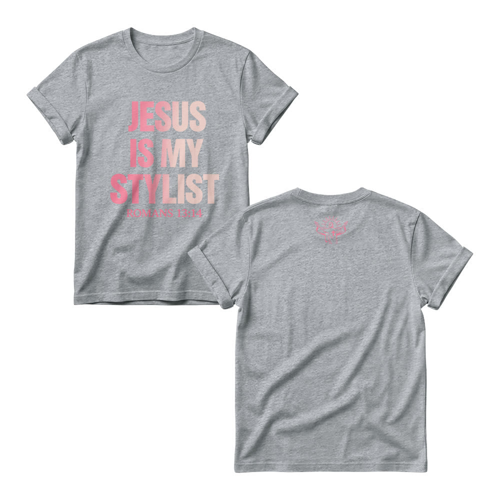 Christianartworkshop Humorous Fashion Christian Verse Gradient Text Front Graphic Women’s Crewnecks - Grey - 4XL - image 4