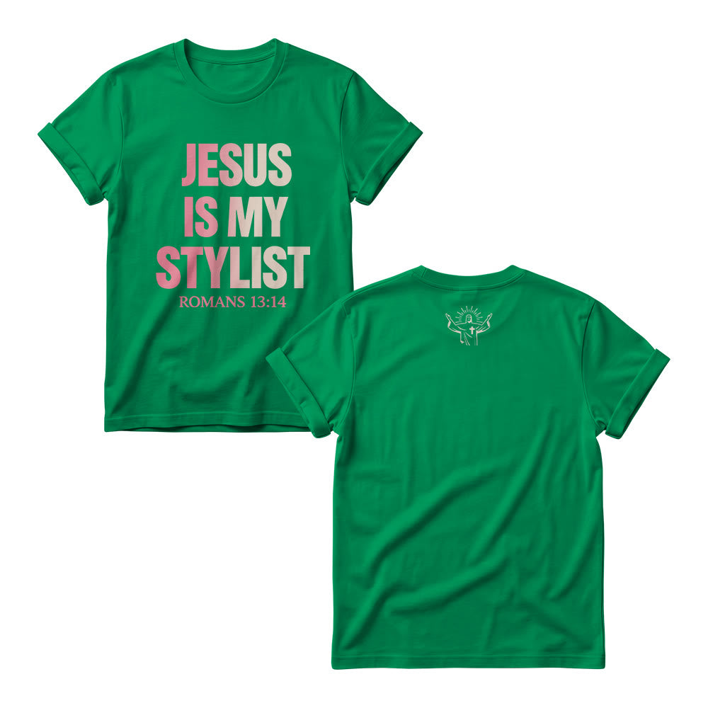 Christianartworkshop Humorous Fashion Christian Verse Gradient Text Front Graphic Women’s Crewnecks - Green - 4XL - image 9