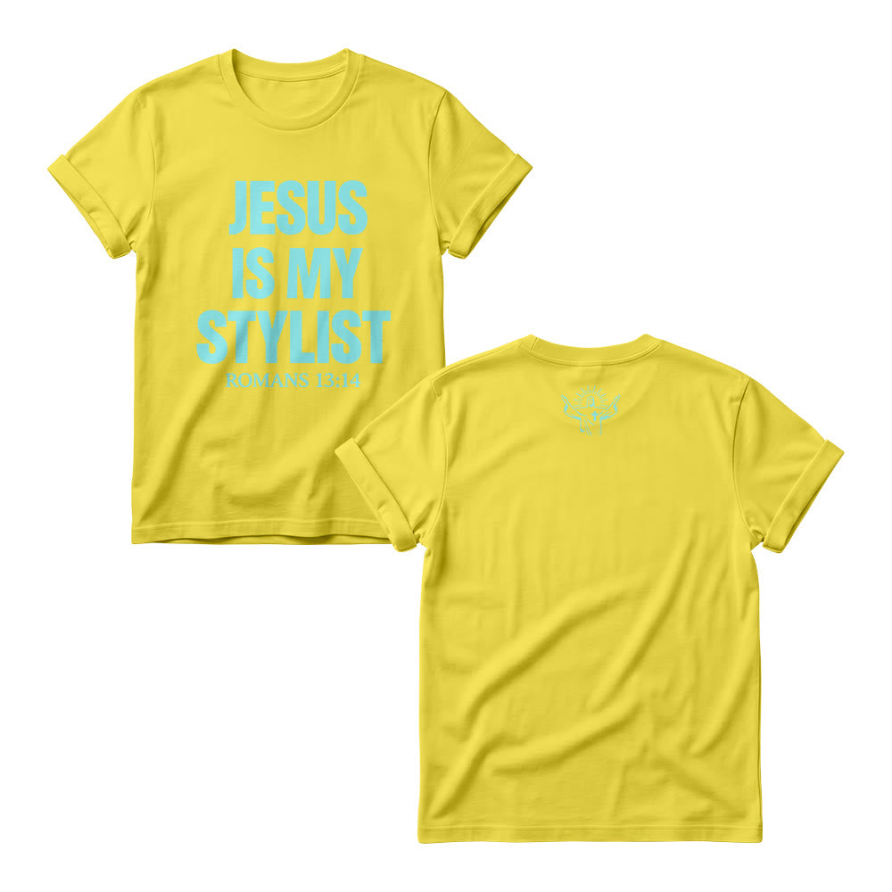 Christianartworkshop Humorous Fashion Christian Verse Gradient Text Front Graphic Women’s Crewnecks - Yellow - 4XL - image 3