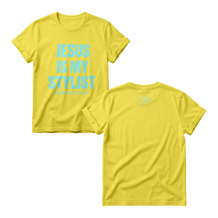 Christianartworkshop Humorous Fashion Christian Verse Gradient Text Front Graphic Women’s Crewnecks - Yellow - 4XL - image 3