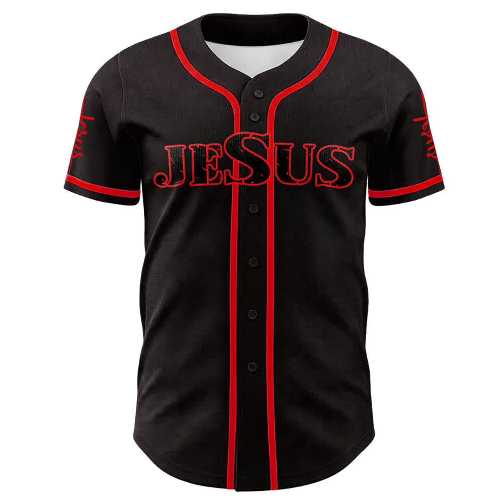 Christianartworkshop Jesus Cross Nail and Crown of Thorns Baseball Jersey - image 8