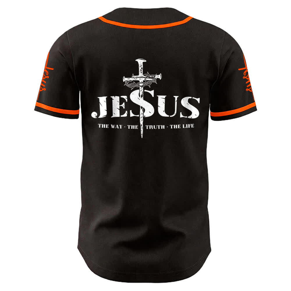Christianartworkshop Jesus Cross Nail and Crown of Thorns Baseball Jersey - image 11
