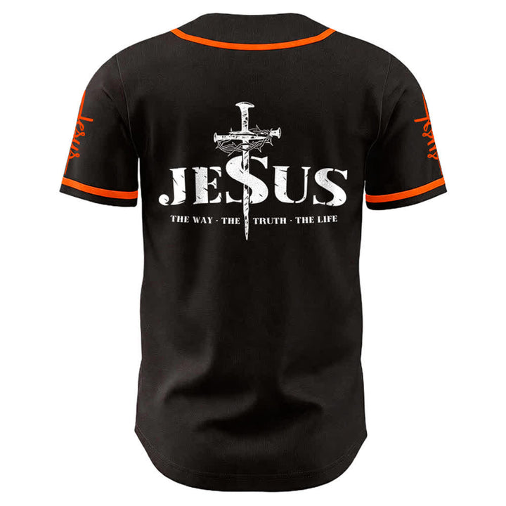 Christianartworkshop Jesus Cross Nail and Crown of Thorns Baseball Jersey - image 11