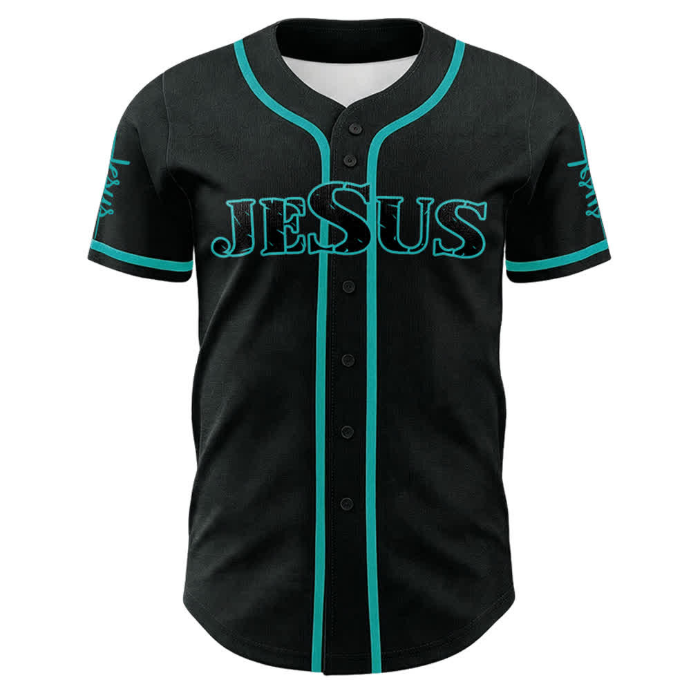 Christianartworkshop Jesus Cross Nail and Crown of Thorns Baseball Jersey - image 13