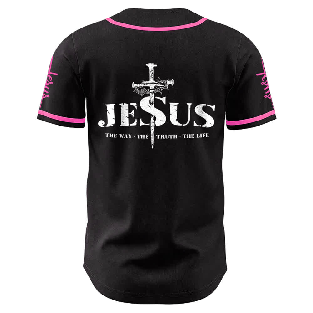 Christianartworkshop Jesus Cross Nail and Crown of Thorns Baseball Jersey - image 20