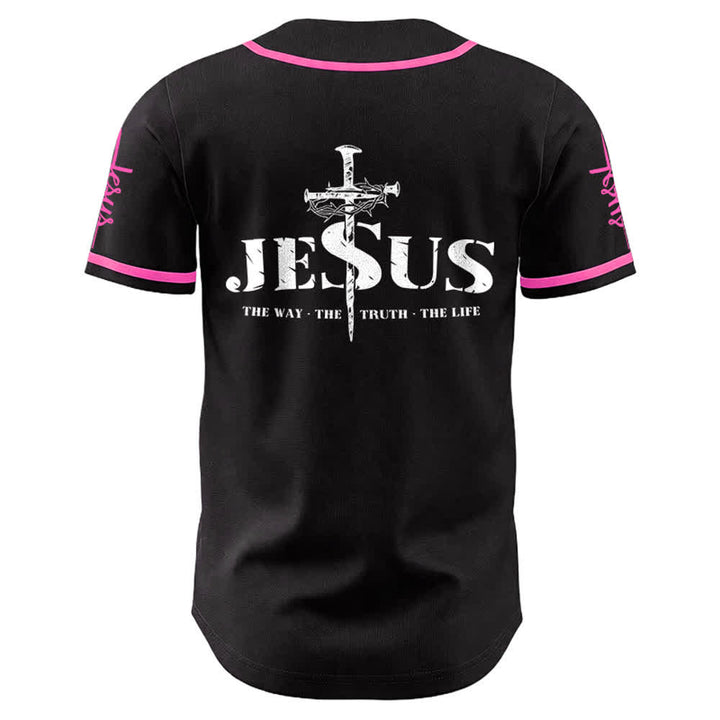 Christianartworkshop Jesus Cross Nail and Crown of Thorns Baseball Jersey - image 20