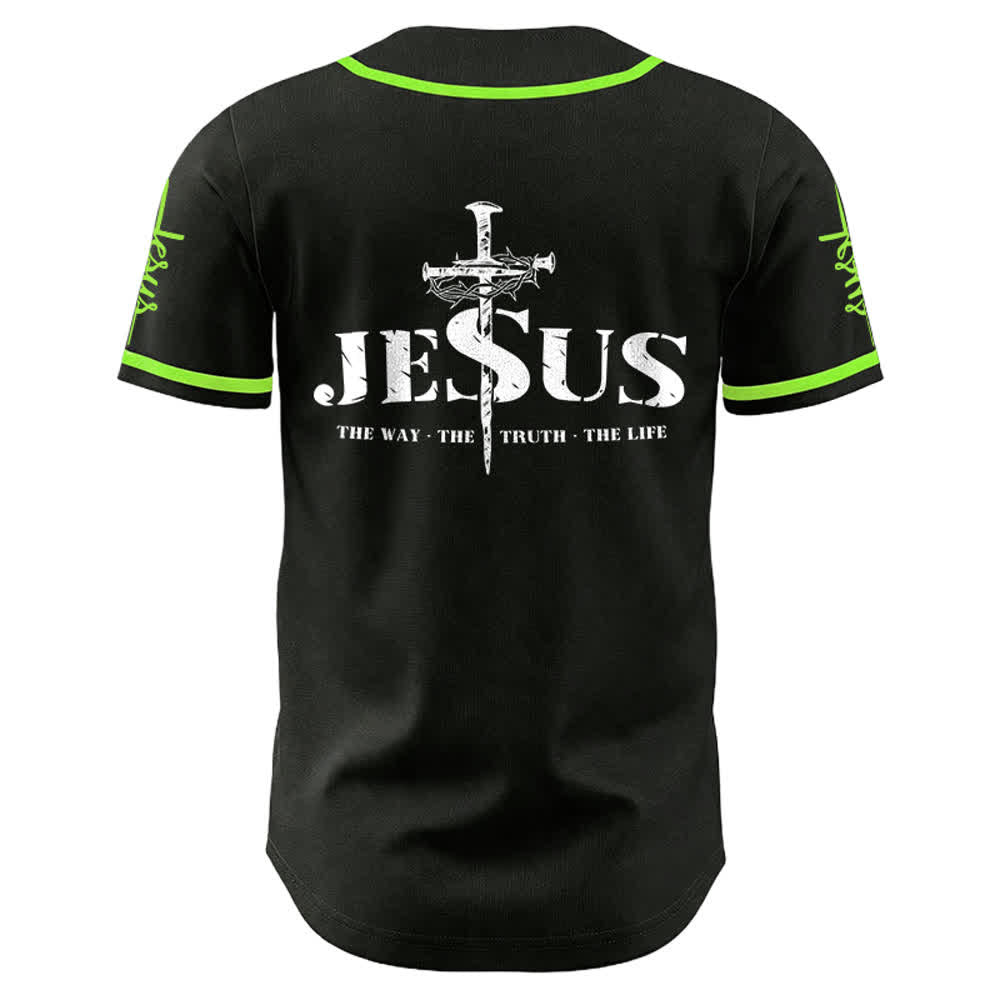 Christianartworkshop Jesus Cross Nail and Crown of Thorns Baseball Jersey - image 23