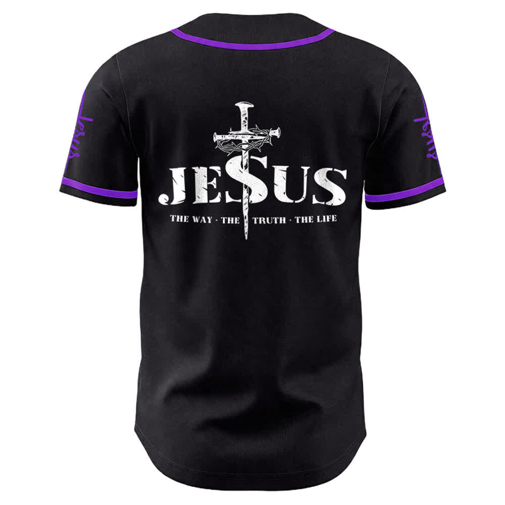 Christianartworkshop Jesus Cross Nail and Crown of Thorns Baseball Jersey - image 27