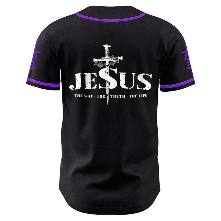 Christianartworkshop Jesus Cross Nail and Crown of Thorns Baseball Jersey - image 27