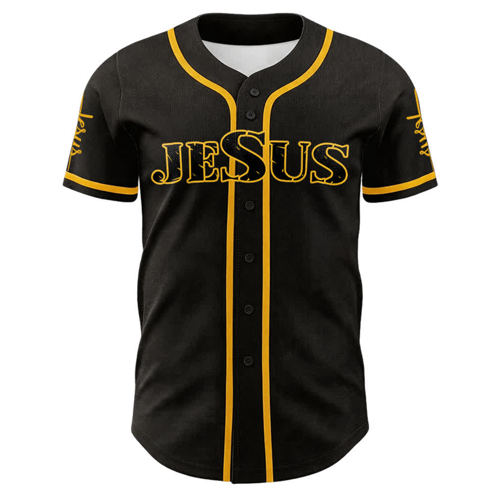 Christianartworkshop Jesus Cross Nail and Crown of Thorns Baseball Jersey - image 2