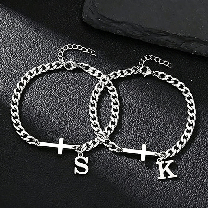 Christianartworkshop Letter Cross Curb Chain Bracelet: Personalized Emblem of Steadfast Heavenly Faith - image 27