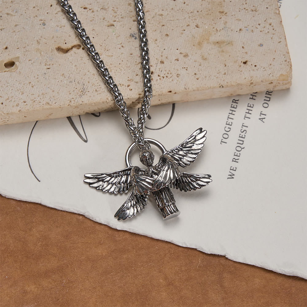 Christianartworkshop Six-Winged Seraph Angel Pendant Necklace: Timeless Emblem of Gentle Heavenly Guardianship - image 1