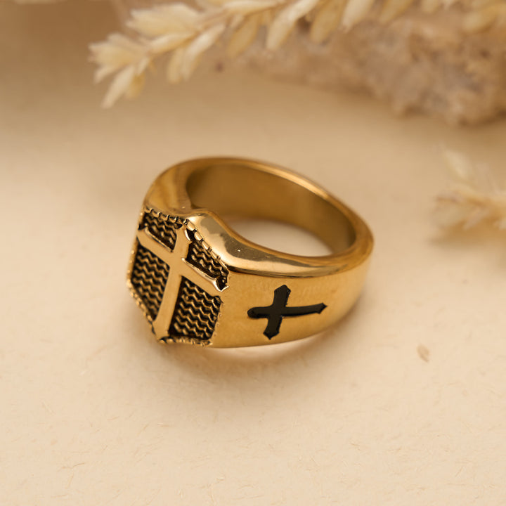 FREE Today: Shield Cross Embossed Signet Ring: Timeless Emblem of Unshakable Sacred Faith - image 8